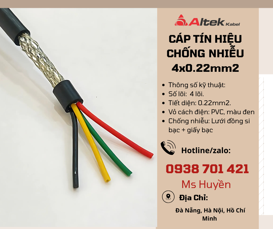Cáp Tín Hiệu Chống Nhiễu 4×0.22mm
